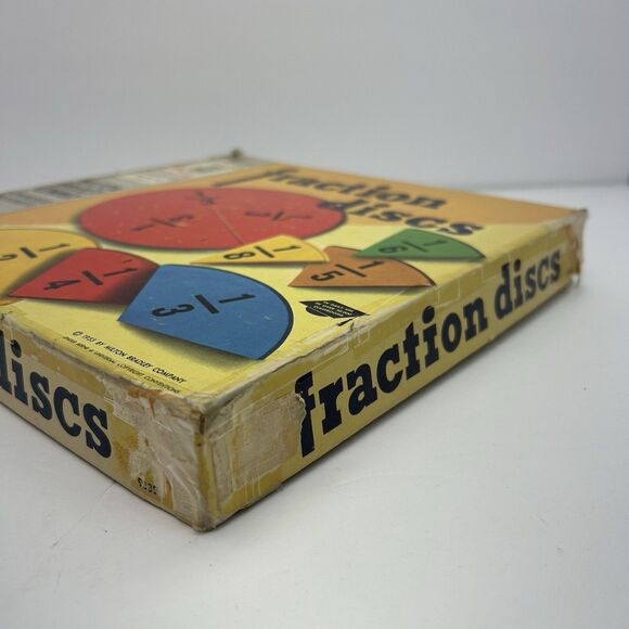 Vintage 1955 Milton Bradley Fraction Discs #9382 Learning Homeschool Education - Picture 2 of 13